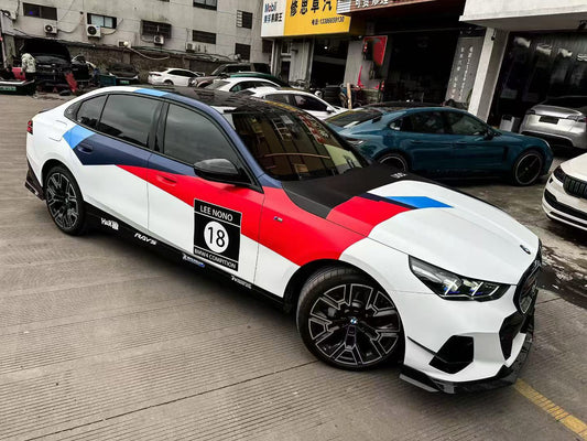 BMW i5 xDrive40 / i5 eDrive40 (with M-package bumper, does not fit base mode) / i5 M60 G60 G61 2024-ON & 5 Series 540i xDrive / 530i xDrive / 530i (with M-package bumper, does not fit base model) / 550e xDrive G60 G61 2024-ON with Aftermarket Parts - V2 Style Pre-preg Carbon Fiber Front Canards from Karbel Carbon