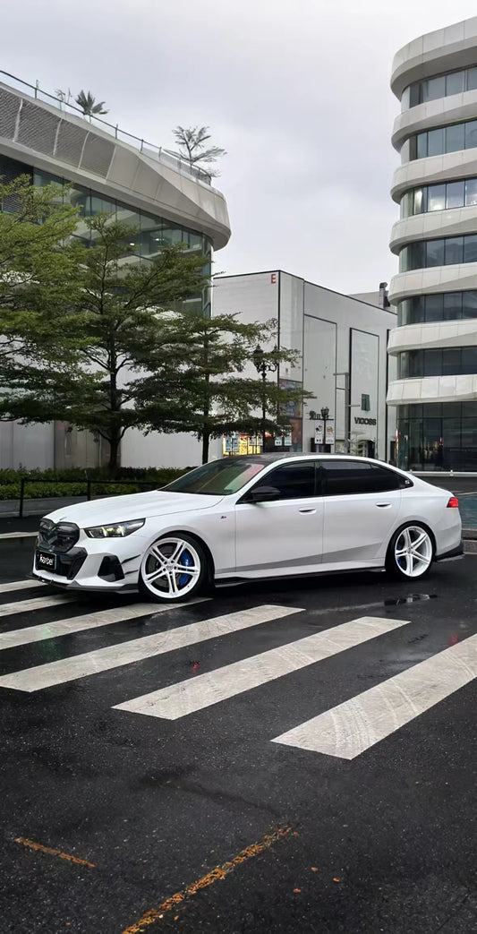 BMW i5 xDrive40 / i5 eDrive40 (with M-package bumper, does not fit base mode) / i5 M60 G60 G61 2024 & 5 Series 540i xDrive / 530i xDrive / 530i (with M-package bumper, does not fit base model) / 550e xDrive G60 G61 2024 with Aftermarket Parts - V1 Front Canards Pre-preg Carbon Fiber from Karbel Carbon