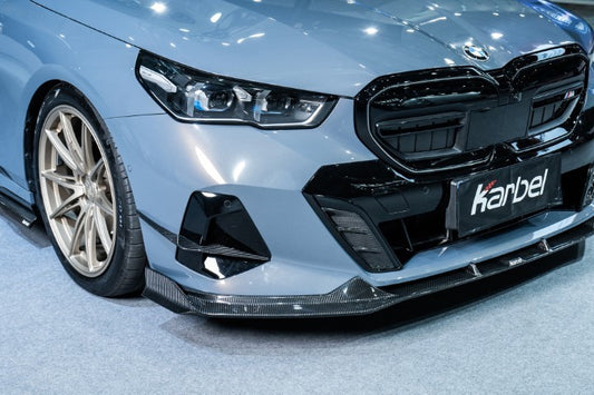 BMW i5 xDrive40 / i5 eDrive40 (with M-package bumper, does not fit base mode) / i5 M60 G60 G61 2024-ON & 5 Series 540i xDrive / 530i xDrive / 530i (with M-package bumper, does not fit base model) / 550e xDrive G60 G61 2024-ON with Aftermarket Parts - V2 Style Pre-preg Carbon Fiber Front Canards from Karbel Carbon