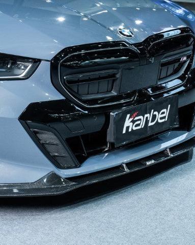 BMW i5 xDrive40 / i5 eDrive40 (with M-package bumper, does not fit base mode) / i5 M60 G60 G61 2024-ON & 5 Series 540i xDrive / 530i xDrive / 530i (with M-package bumper, does not fit base model) / 550e xDrive G60 G61 2024-ON with Aftermarket Parts - Pre-preg Carbon Fiber Front Bumper Lower Center Grill Trim from Karbel Carbon