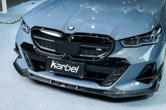 BMW i5 xDrive40 / i5 eDrive40 (with M-package bumper, does not fit base mode) / i5 M60 G60 G61 2024-ON & 5 Series 540i xDrive / 530i xDrive / 530i (with M-package bumper, does not fit base model) / 550e xDrive G60 G61 2024-ON with Aftermarket Parts - V2 Style Pre-preg Carbon Fiber Front Canards from Karbel Carbon