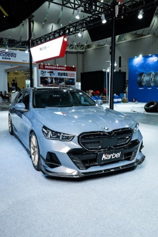 BMW i5 xDrive40 / i5 eDrive40 (with M-package bumper, does not fit base mode) / i5 M60 G60 G61 2024-ON & 5 Series 540i xDrive / 530i xDrive / 530i (with M-package bumper, does not fit base model) / 550e xDrive G60 G61 2024-ON with Aftermarket Parts - V2 Style Pre-preg Carbon Fiber Front Canards from Karbel Carbon