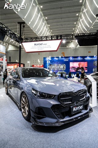 BMW i5 xDrive40 / i5 eDrive40 (with M-package bumper, does not fit base mode) / i5 M60 G60 G61 2024-ON & 5 Series 540i xDrive / 530i xDrive / 530i (with M-package bumper, does not fit base model) / 550e xDrive G60 G61 2024-ON with Aftermarket Parts - Pre-preg Carbon Fiber Front Bumper Lower Center Grill Trim from Karbel Carbon