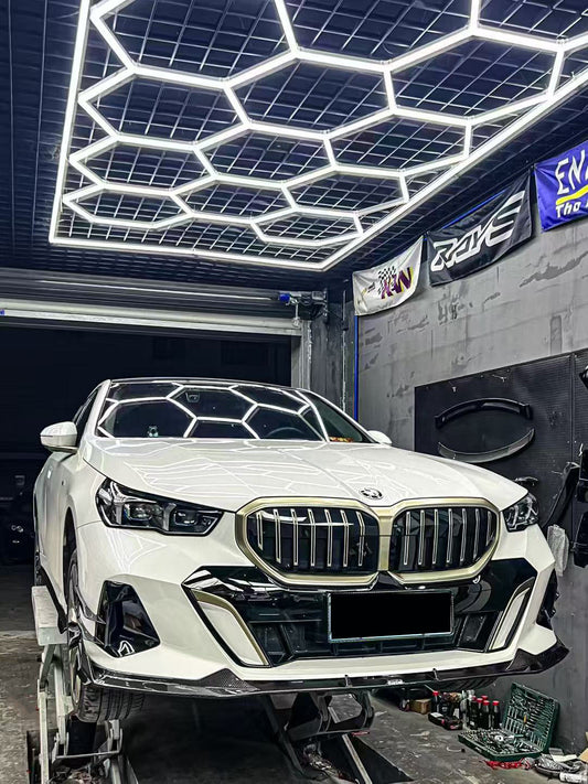 BMW i5 xDrive40 / i5 eDrive40 (with M-package bumper, does not fit base mode) / i5 M60 G60 G61 2024 & 5 Series 540i xDrive / 530i xDrive / 530i (with M-package bumper, does not fit base model) / 550e xDrive G60 G61 2024 with Aftermarket Parts - V1 Front Canards Pre-preg Carbon Fiber from Karbel Carbon