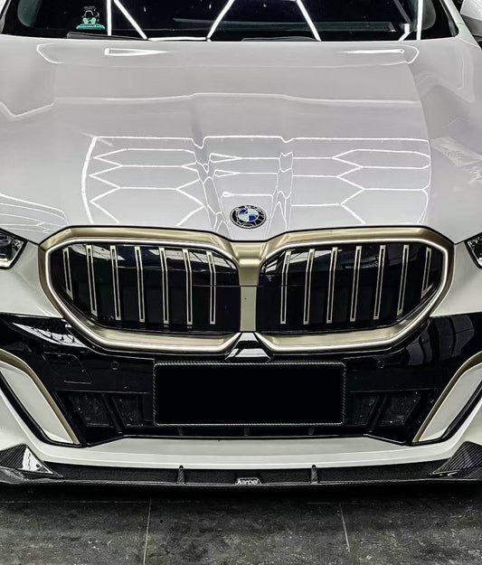 BMW i5 xDrive40 / i5 eDrive40 (with M-package bumper, does not fit base mode) / i5 M60 G60 G61 2024-ON & 5 Series 540i xDrive / 530i xDrive / 530i (with M-package bumper, does not fit base model) / 550e xDrive G60 G61 2024-ON with Aftermarket Parts - V1 Style Pre-preg Carbon Fiber Front Lip from Karbel Carbon