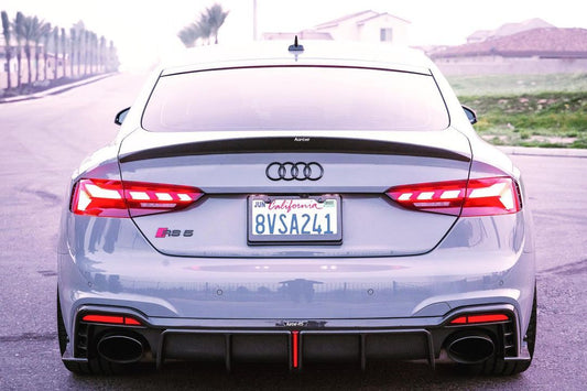 Karbel Carbon V1 Rear Lip Spoiler for Audi RS5 S5 A5 B9 B9.5 2017-Early 2025 Sedan Sportback Dry Pre-preg Carbon Fiber