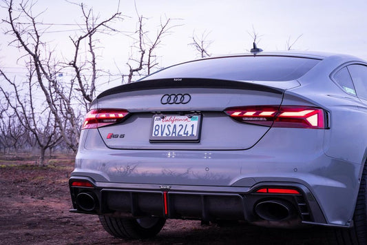 Karbel Carbon V1 Rear Lip Spoiler for Audi RS5 S5 A5 B9 B9.5 2017-Early 2025 Sedan Sportback Dry Pre-preg Carbon Fiber