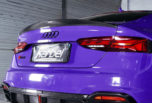 Karbel Carbon V1 Rear Lip Spoiler for Audi RS5 S5 A5 B9 B9.5 2017-Early 2025 Sedan Sportback Dry Pre-preg Carbon Fiber