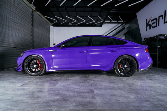 Audi RS5 B9.5 2020 2021 2022 2023 2024 2025 with Aftermarket Parts - Side Skirt Extension Trim Dry Pre-preg Carbon Fiber from Karbel Carbon