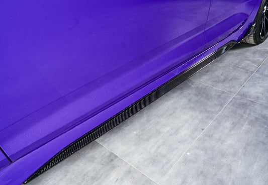 Karbel Carbon Dry Carbon Fiber Side Skirt Overlay Trim & Extension Trim For Audi RS5 B9.5 2020-2025