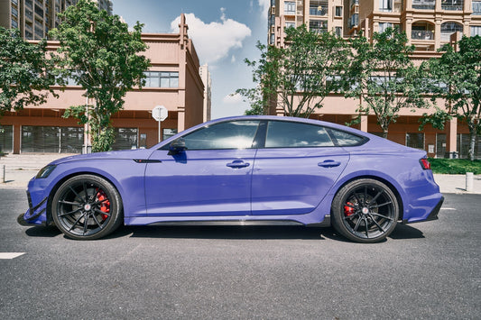 Audi RS5 B9.5 2020 2021 2022 2023 2024 2025 with Aftermarket Parts - Side Skirt Extension Trim Dry Pre-preg Carbon Fiber from Karbel Carbon