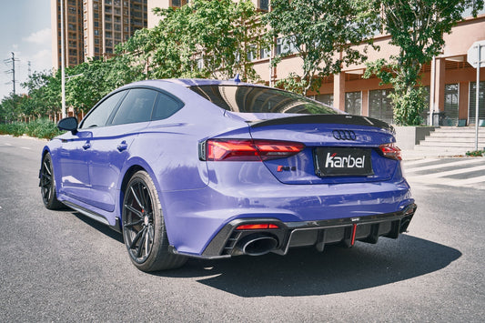 Karbel Carbon Dry Carbon Fiber Side Skirt Overlay Trim & Extension Trim For Audi RS5 B9.5 2020-2025