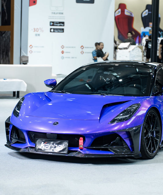 Lotus Emira 3.6 V6 2.0 Four-cylinder 2022-ON with Aftermarket Parts - Pre-preg Carbon Fiber Front Lip Set from Karbel Carbon