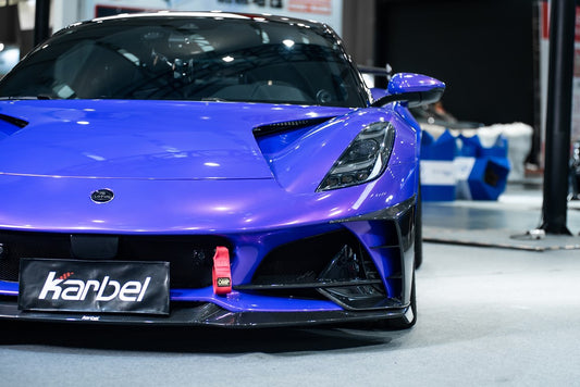 Lotus Emira 3.6 V6 2.0 Four-cylinder 2022-ON with Aftermarket Parts - Pre-preg Carbon Fiber Front Lip Set from Karbel Carbon