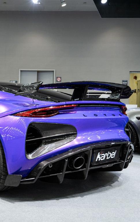Lotus Emira 3.6 V6 2.0 Four-cylinder 2022-ON with Aftermarket Parts - Pre-preg Carbon Fiber Rear Spoiler Wing from Karbel Carbon