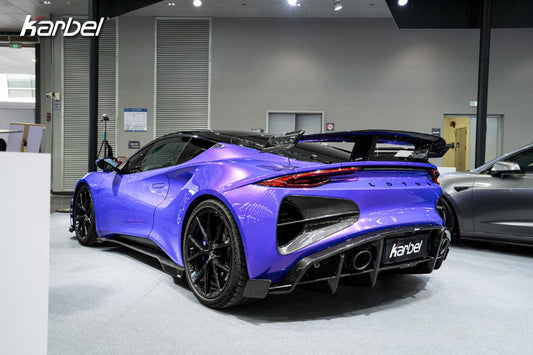 Lotus Emira 3.6 V6 2.0 Four-cylinder 2022-ON with Aftermarket Parts - Pre-preg Carbon Fiber Rear Diffuser & Canards from Karbel Carbon