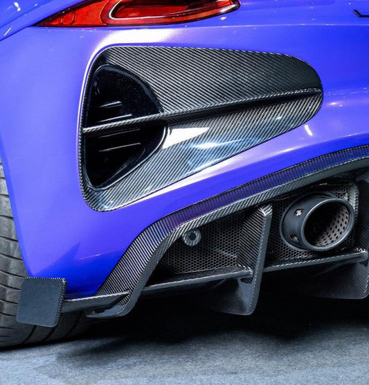 Lotus Emira 3.6 V6 2.0 Four-cylinder 2022-ON with Aftermarket Parts - Pre-preg Carbon Fiber Rear Bumper Vent Trim from Karbel Carbon