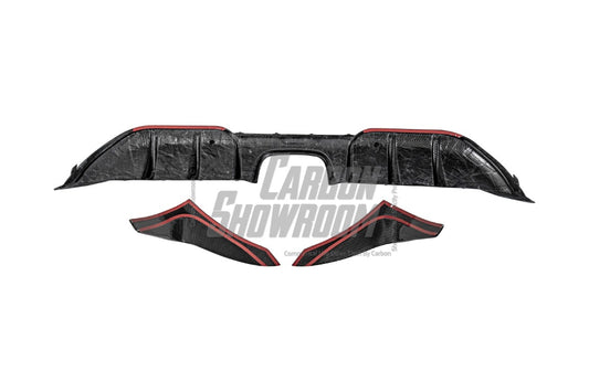 Porsche 718 Cayman / Boxster / GTS 2017 2018 2019 2020 2021 2022 2023 2024 with Aftermarket Parts - Rear Diffuser & Canards Pre-preg Carbon Fiber from Karbel Carbon