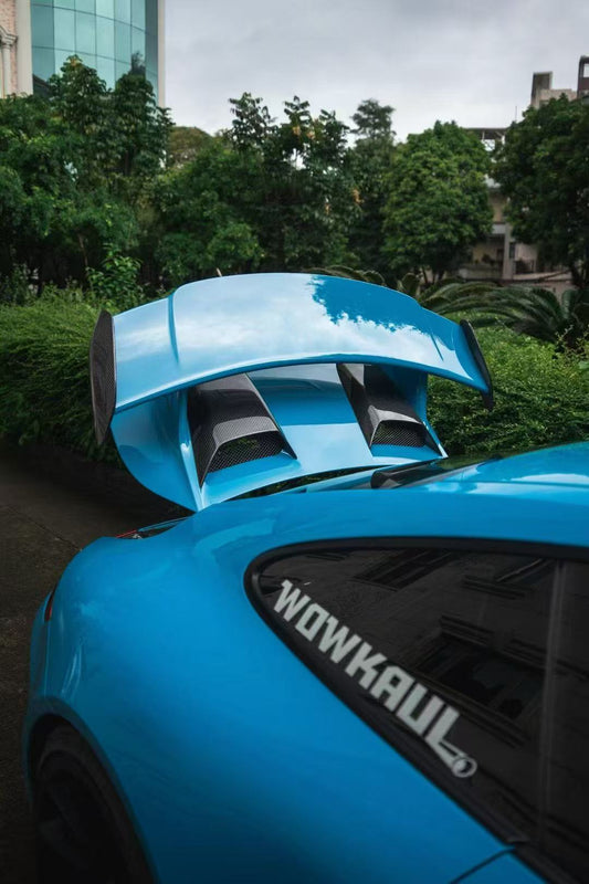 Porsche 911 991.2 GT3 2018 2019 with Aftermarket Parts - Rear Wing Side Blades Pre-preg Carbon Fiber from Karbel Carbon