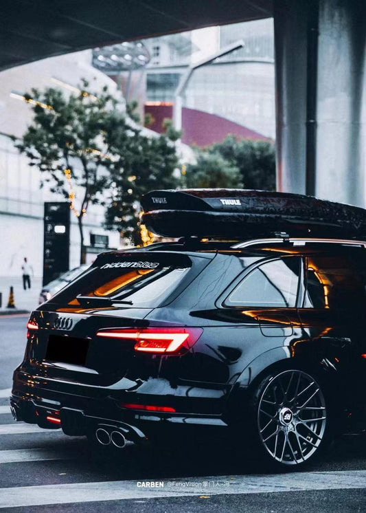 Audi A4 Allroad B9 / B9.5 2017 2018 2019 2020 2021 2022 2023 2024 with Aftermarket Parts - Rear Roof Spoiler Pre-preg Carbon Fiber from Karbel Carbon
