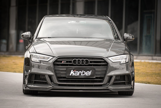 Audi RS3 S3 A3 8V.5 2017 2018 2019 2020 (without blind assist) with Aftermarket Parts - Mirror Caps Dry Pre-preg Carbon Fiber from Karbel Carbon