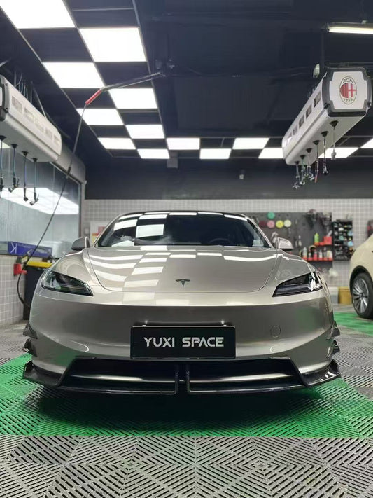 Tesla Model 3 Highland 2024-ON with Aftermarket Parts - Front Canards Pre-preg Carbon Fiber from Karbel Carbon