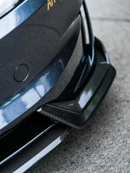 Tesla Model 3 Highland Performance 2024-ON with Aftermarket Parts - Front Lip Pre-preg Carbon Fiber/FRP from Karbel Carbon