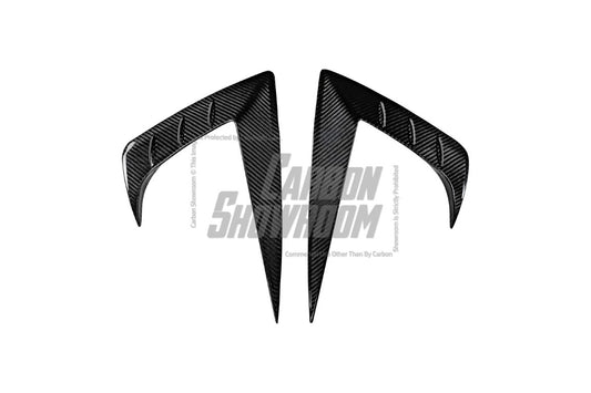 Tesla Model 3/P 2017 2018 2019 2020 2021 2022 2023 with Aftermarket Parts - Upper Valences Pre-preg Carbon Fiber from Karbel Carbon