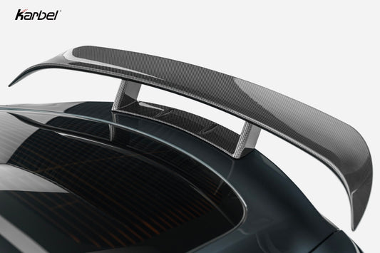 Tesla Model S 3rd Gen Late 2021-ON with Aftermarket Parts - Rear Wing Dry Pre-preg Carbon Fiber from Karbel Carbon