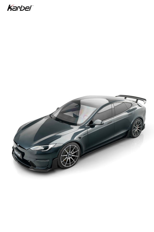 Tesla Model S 3rd Gen Late 2021-ON with Aftermarket Parts - Side Skirts Dry Pre-preg Carbon Fiber from Karbel Carbon