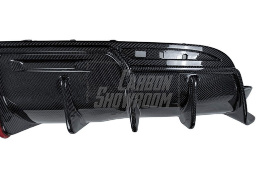 Tesla Model Y 2020-ON with Aftermarket Parts - Rear Diffuser Pre-preg Carbon Fiber from Karbel Carbon