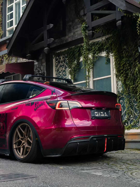 Tesla Model Y 2020-ON with Aftermarket Parts - Rear Spoiler Pre-preg Carbon Fiber from Karbel Carbon