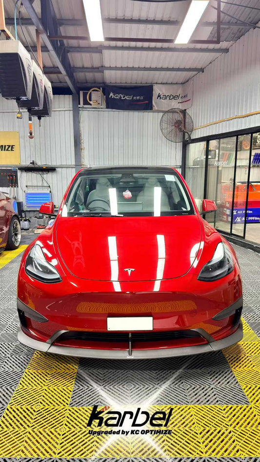 Tesla Model Y 2020-ON with Aftermarket Parts - Upper Valences Pre-preg Carbon Fiber from Karbel Carbon