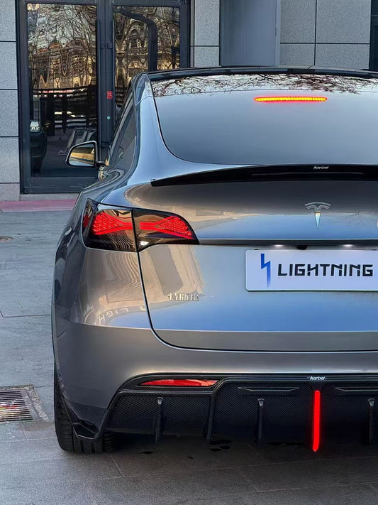 Tesla Model Y 2020-ON with Aftermarket Parts - Rear Diffuser Pre-preg Carbon Fiber from Karbel Carbon