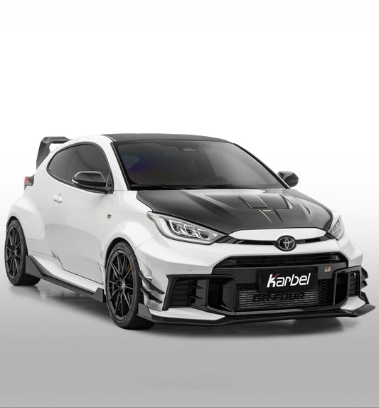 Toyota GR Yaris GXPA16 Facelift 2024-ON with Aftermarket Parts - X Full Body Kit Dry Pre-preg Carbon Fiber from Karbel Carbon
