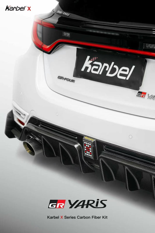Toyota GR Yaris GXPA16 (Both Fits Pre-Facelift & Facelift) 2020-ON with Aftermarket Parts - X Rear Diffuser Dry Pre-preg Carbon Fiber from Karbel Carbon