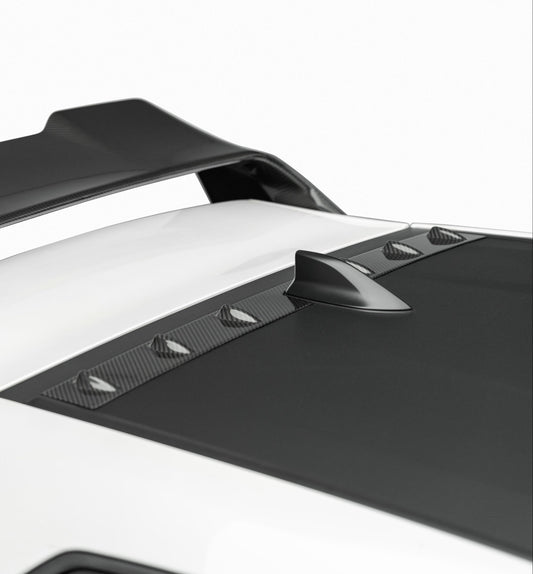Toyota GR Yaris GXPA16 (Both Fits Pre-Facelift & Facelift) 2020-ON with Aftermarket Parts - X Roof Spoiler Vortex Generator Dry Pre-preg Carbon Fiber from Karbel Carbon