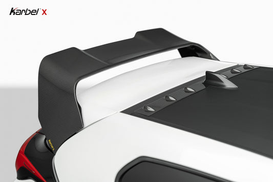 Toyota GR Yaris GXPA16 (Both Fits Pre-Facelift & Facelift) 2020-ON with Aftermarket Parts - X Roof Spoiler Wing Dry Pre-preg Carbon Fiber from Karbel Carbon