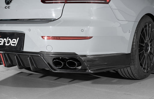 Volkswagen Arteon CC SE R-Line/SEL/SEL 4MOTION/SEL Premium 4MOTION/R-Line/R-Line 4MOTION (Both Fits Pre-facelift & Facelift) 2019 2020 2021 2022 2023 with Aftermarket Parts - with Light Rear Diffuser Dry Pre-preg Carbon Fiber from Karbel Carbon