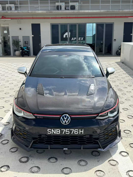 Volkswagen Golf R / GTI / Golf MK8 2022-ON with Aftermarket Parts - Hood Pre-preg Carbon Fiber from Karbel Carbon