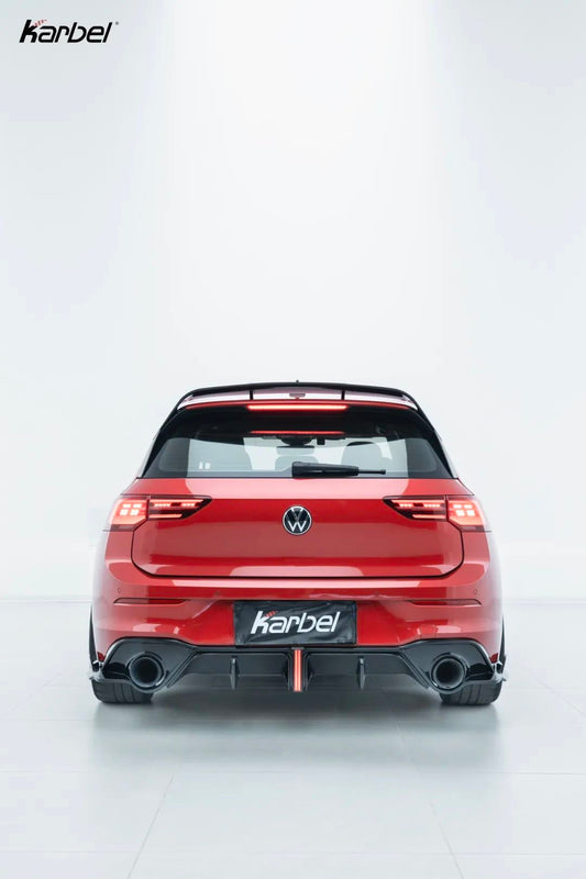 Volkswagen GTI MK8 2022-ON with Aftermarket Parts - V2 Rear Diffuser Pre-preg Carbon Fiber/FRP from Karbel Carbon