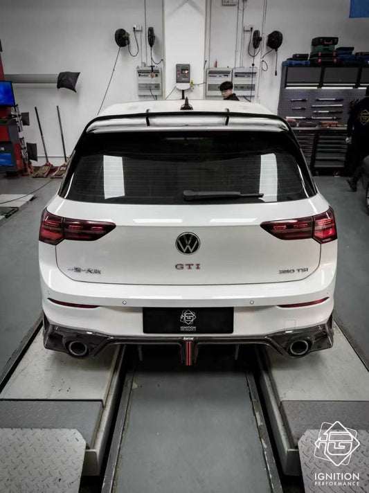 Volkswagen GTI MK8 2022-ON with Aftermarket Parts - V2 Rear Diffuser Pre-preg Carbon Fiber/FRP from Karbel Carbon