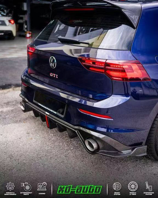 Volkswagen GTI MK8 2022-ON with Aftermarket Parts - Rear Diffuser Pre-preg Carbon Fiber from Karbel Carbon