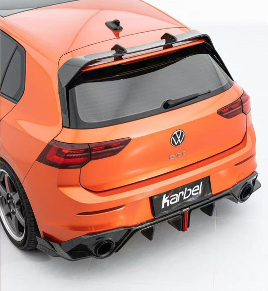 Volkswagen GTI & R-line MK8 2022-ON with Aftermarket Parts - Rear Roof Spoiler Pre-preg Carbon Fiber from Karbel Carbon