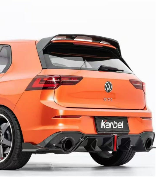 Volkswagen GTI & R-line MK8 2022-ON with Aftermarket Parts - Rear Roof Spoiler Pre-preg Carbon Fiber from Karbel Carbon