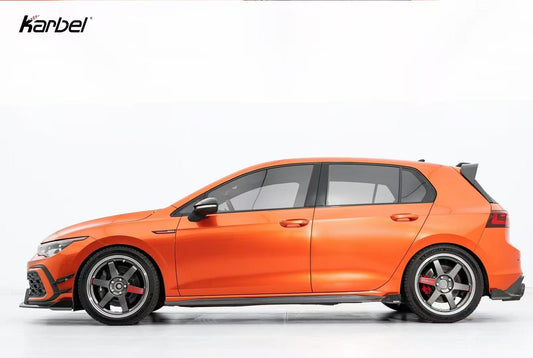Volkswagen GTI MK8 2022-ON with Aftermarket Parts - Side Skirts Pre-preg Carbon Fiber from Karbel Carbon