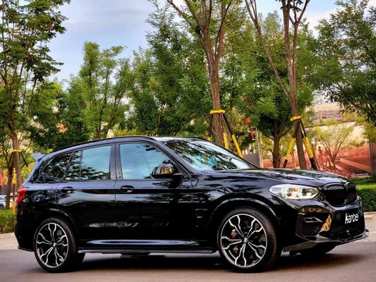 BMW X3M X3MC F97 Pre-LCI 2019 2020 2021 & X4M X4MC F98 Pre-LCI 2019 2020 2021 with Aftermarket Parts - Upper Valences Top & Side Trim Pre-preg Carbon Fiber from Karbel Carbon