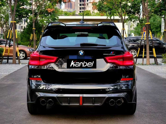 BMW X3 G01 Pre-LCI 2019 2020 2021 & X3M X3MC F97 Pre-LCI 2019 2020 2021 with Aftermarket Parts - Rear Diffuser & Canards Pre-preg Carbon Fiber from Karbel Carbon