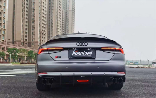 Karbel Carbon V1 Rear Lip Spoiler for Audi RS5 S5 A5 B9 B9.5 2017-Early 2025 Sedan Sportback Dry Pre-preg Carbon Fiber