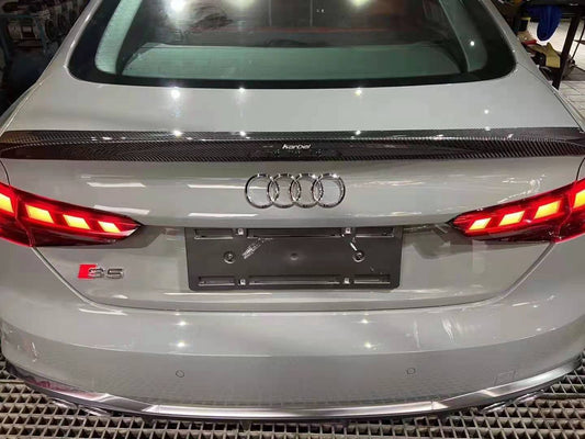 Karbel Carbon V1 Rear Lip Spoiler for Audi RS5 S5 A5 B9 B9.5 2017-Early 2025 Sedan Sportback Dry Pre-preg Carbon Fiber